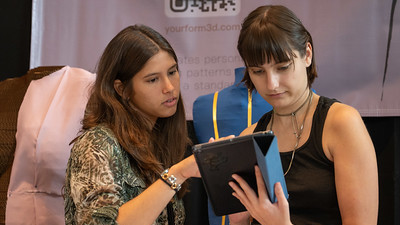 Two students at demo day