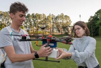 Catherine Heaton (right) is a fourth-year aerospace engineering major who has participated in Experimental Flights since fall 20