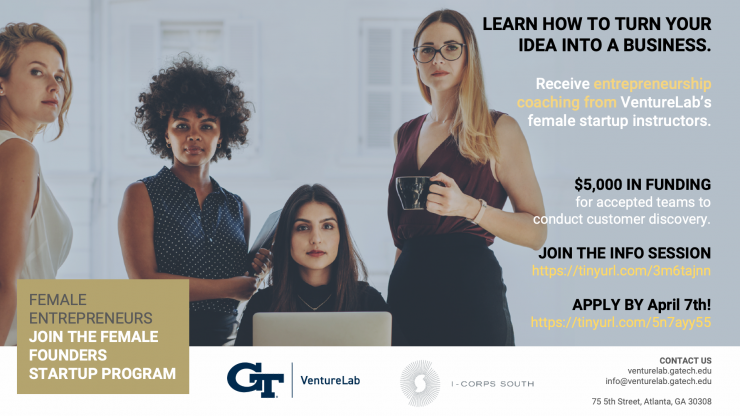 The Female Founders Startup Bootcamp is a 5-week virtual program open to all women and those who identify as female who are cons